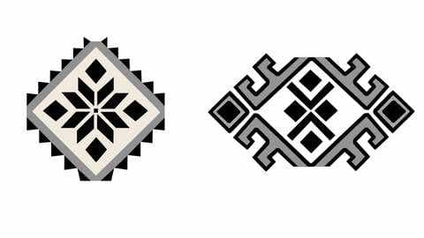 八角星纹，回纹